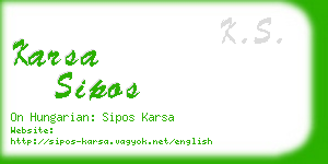 karsa sipos business card